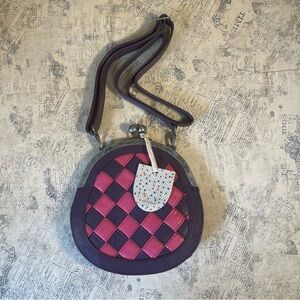 Skunkfunk Woven Clutch Purple and Pink crossbody bag